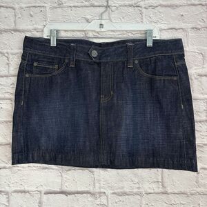 GAP Women’s 14 Denim Mini Skirt Jean Y2K Low Mid Rise Dark Wash